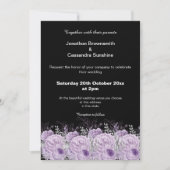 ELEGANT PAARS ZWARTE FLORAL GLITTER WEDING KAART (Voorkant)