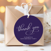 Elegant Paarse 50ste verjaardagsfeest Dank u Bedankjes Labels