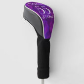 Elegant Paarse 55 en Gepensioneerd Golfheadcover (Schuin)