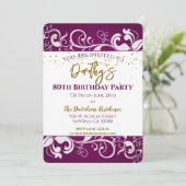 Elegant Paarse 80ste verjaardag Kaart (Staand voorkant)