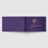 Elegant Paarse 90ste verjaardagsfeest goud Gastenboek (Volledig)