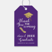 Elegant Paarse Afstudeerbedankjes Klas van 2025 Cadeaulabel (Achterkant)