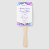 Elegant Paarse Amethist huwelijksprogramma Handwaaier (Voorkant)