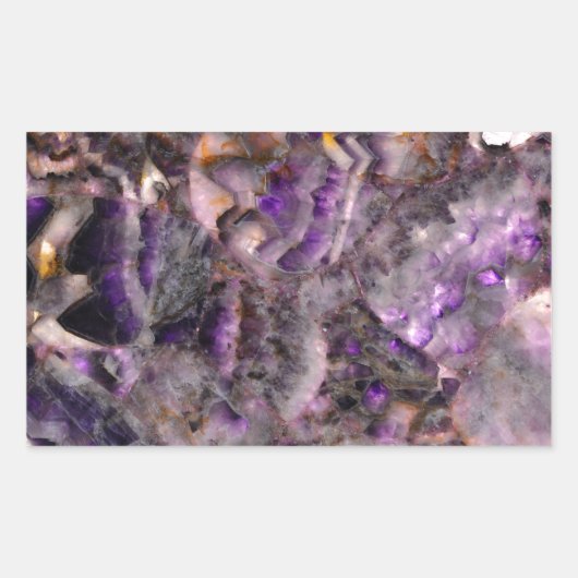 Elegant paarse Amethyst Quartz, paarse graniet Rechthoekige Sticker (Voorkant)