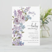 Elegant Paarse Baby shower Kaart (Staand voorkant)