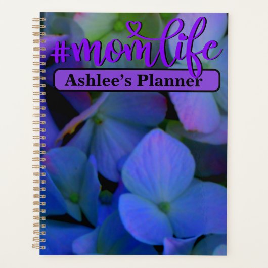 Elegant paarse blauw Blauw bloemetje voor haar #mo Planner (Voorkant)