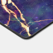 Elegant Paarse Blauw Goud Marmer Naam toevoegen Mo Bureaumat (Hoek)