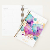 Elegant Paarse Blauw Magenta Gold 2024 Planner (Display)