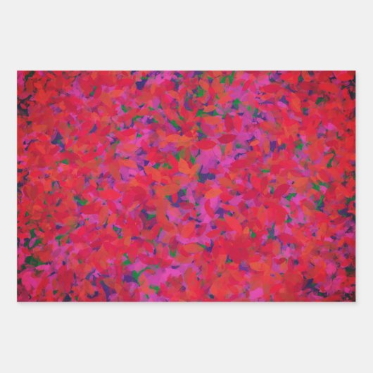 Elegant Paarse Blauwe Roze en Rode Florals Inpakpapier Vel (Voorkant 3)