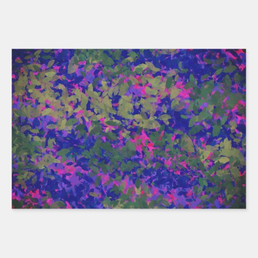 Elegant Paarse Blauwe Roze en Rode Florals Inpakpapier Vel (Voorkant)
