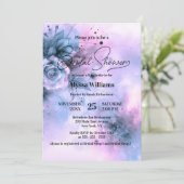 Elegant Paarse Blauwe Waterverf Rozen Vrijgezellen Kaart (Staand voorkant)