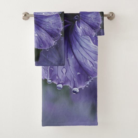 Elegant Paarse Bloem Bad Handdoek (Insitu)