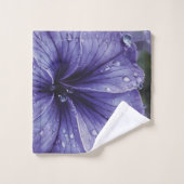 Elegant Paarse Bloem Bad Handdoek (Wasdoekje)