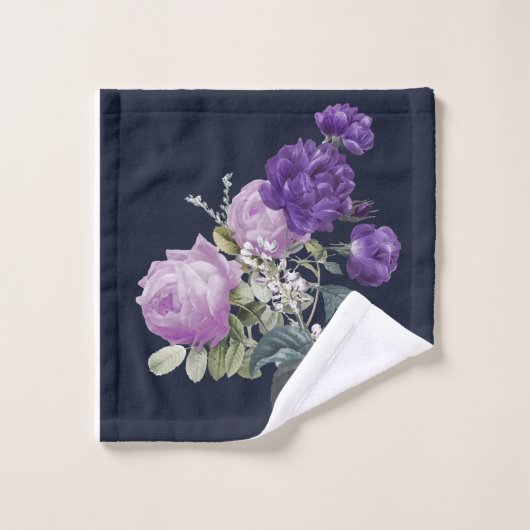 Elegant paarse  bloem bad handdoek (Wasdoekje)