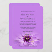 Elegant,  paarse bloembruiloft kaart (Voorkant / Achterkant)
