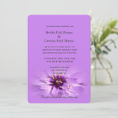 Elegant,  paarse bloembruiloft kaart (Staand voorkant)