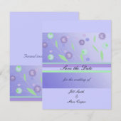 Elegant Paarse Bloemen Bewaar de Datum Save The Date (Voorkant / Achterkant)