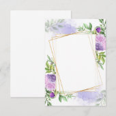 Elegant paarse bloemen bruiloft blanco budget kaart (Voorkant / Achterkant)