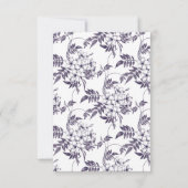 Elegant Paarse Bloemen Bruiloft Gast Detail (Achterkant)