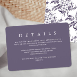 Elegant Paarse Bloemen Bruiloft Gast Detail