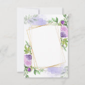 Elegant paarse bloemen bruiloft lege begroting kaart (Voorkant)