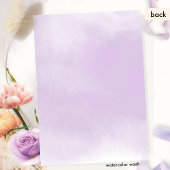 Elegant, Paarse bloemen en Waterverf Quinceañera Kaart