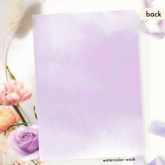 Elegant, Paarse bloemen en Waterverf Quinceañera Kaart