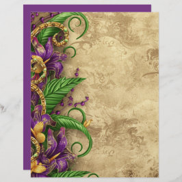 Elegant  Paarse bloemen plakboek papier