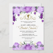 Elegant Paarse Bloemen Victoriaans Vrijgezellenfee Kaart (Voorkant)