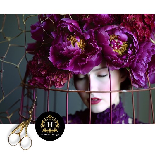 Elegant Paarse Bloemen Vogelkooi Pet Tissuepapier