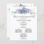 Elegant Paarse bloemenquinceanera programma (Voorkant / Achterkant)