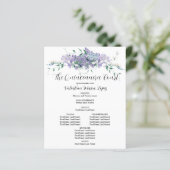 Elegant Paarse bloemenquinceanera programma (Staand voorkant)