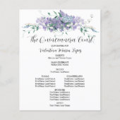 Elegant Paarse bloemenquinceanera programma (Voorkant)