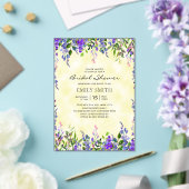 Elegant Paarse Bloemgeel Vrijgezellenfeest Acryl Uitnodigingen (Insitu (Huwelijk))