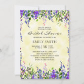 Elegant Paarse Bloemgeel Vrijgezellenfeest Kaart (Voorkant)