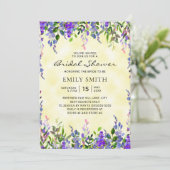 Elegant Paarse Bloemgeel Vrijgezellenfeest Kaart (Staand voorkant)