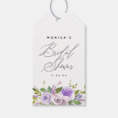 Elegant Paarse bloemig dank u Vrijgezellenfeest Cadeaulabel (Voorkant)