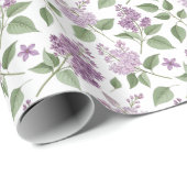 Elegant Paarse Bloemmotief Cadeaupapier (Rol Hoek)