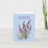 Elegant Paarse bloemontwerp voor elke gelegenheid Kaart (Voorkant)