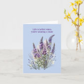 Elegant Paarse bloemontwerp voor elke gelegenheid Kaart (Gele Bloem)