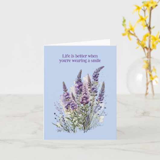 Elegant Paarse bloemontwerp voor elke gelegenheid Kaart (Gele Bloem)