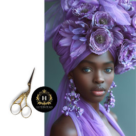 Elegant Paarse Bloemrijke Afro-Amerikaanse Decoupa Tissuepapier