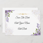 Elegant paarse bloesem Sla de datum op Kaart (Voorkant / Achterkant)