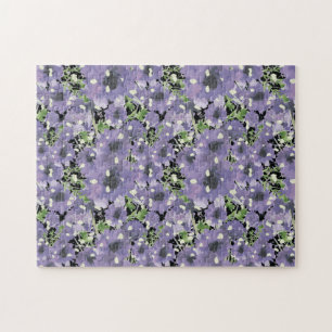 Elegant Paarse Blooms Floral Legpuzzel