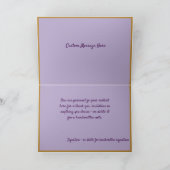 Elegant paarse boeket gouden rand kaart (Binnen)