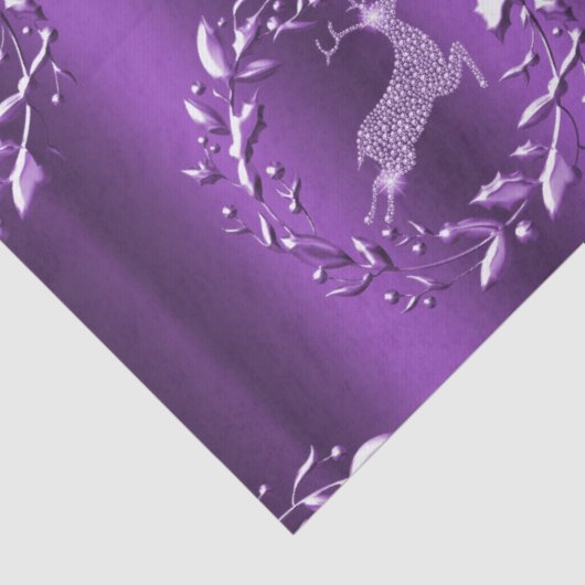 Elegant Paarse borstrendierkerst Tissuepapier (Detail)