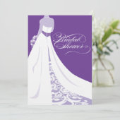 Elegant Paarse Bridal Shower Kaart (Staand voorkant)