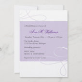 Elegant Paarse Bridal Shower Kaart (Achterkant)