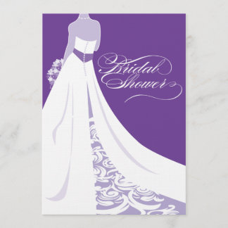 Elegant Paarse Bridal Shower Kaart