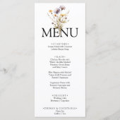 Elegant Paarse Bright Floral Garden Dinner Bruilof Menu (Voorkant)
